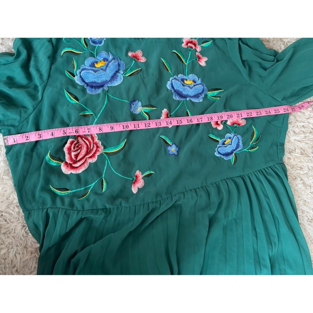 ASOS Design Curve Green Floral Embroidered Midi Dress Boho Plus Size 22 3X 3XL - Picture 12 of 13
